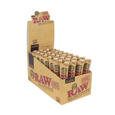 1 1/4 RAW Natural Unrefined Pre-Rolled Cone - Pack of 6
