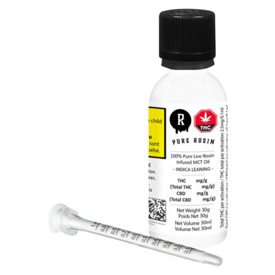 PURE ROSIN - 100 Pure Live Rosin Infused MCT Oil - Indica Leaning -  30ml Oils GARAGE SALE