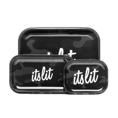 It's Lit Black Camouflage Rolling Tray - Medium