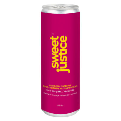 Sweet Justice - Cranberry Ginger Ale 10 THC + 10 CBG -  355ml Beverage
