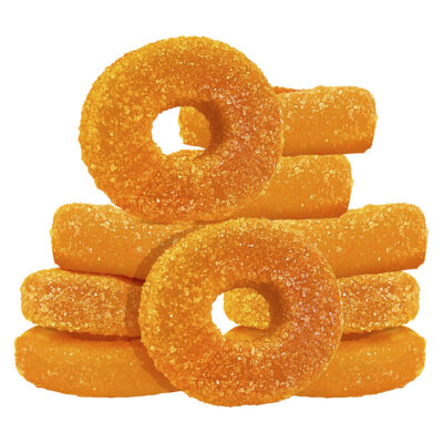 Olli O's - 100mg Sour Peach Gummies - 10x1 Pack Soft Chews