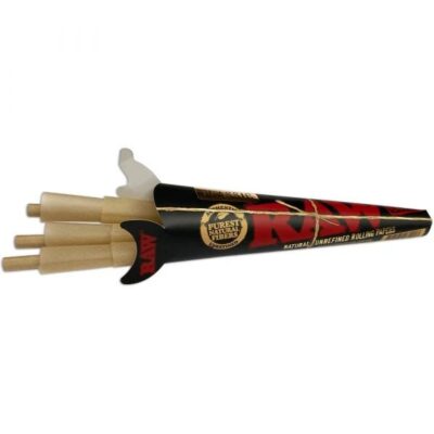 RAW | Black Natural 1 1/4 Unrefined Pre-Rolled Cone Pre-rolled Cone 6PK