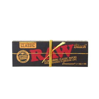 RAW | Black Natural Unrefined Artisan Connoisseur Papers w/ Tips