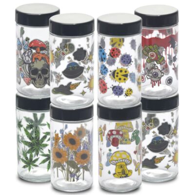 180ml Glass Storage Jar with Sticker Design