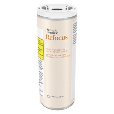 Sense & Purpose - Refocus: Sparkling Green Tea Lemonade with Ginger Low Sugar 355ml Beverages GARAGE SALE
