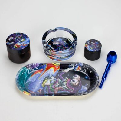 5-in-1 Metal Pipe Smoke Set Cartoon Design