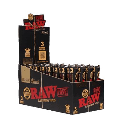 RAW | Black Natural King Size Unrefined Pre-Rolled Cone