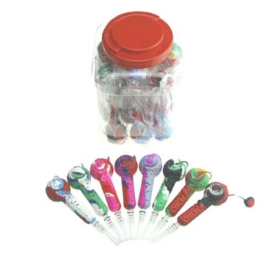 6" Silicone Handpipe with Glass Bowls & Straw