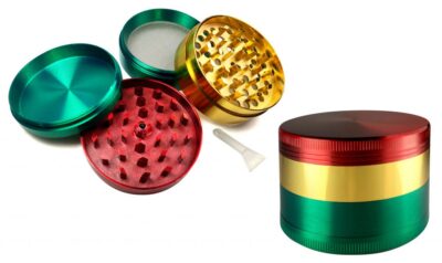Honey puff 4parts 63mm grinder rasta colour