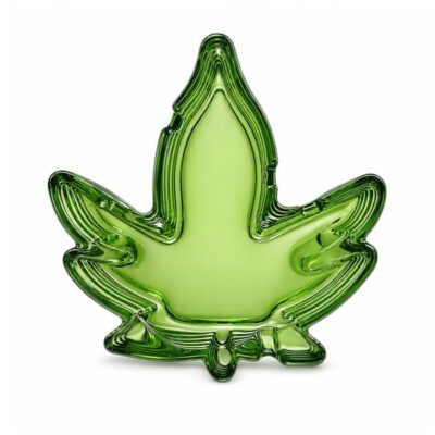 5" Leaf Design Glass Ashtray
